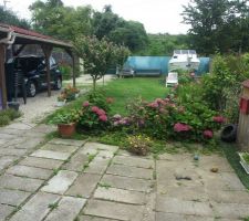 Terrain 243 M2 on va supprimer l'abris de jardin situ&eacute; &agrave; gauche et garder la remise qu'on voit peu. Maison situ&eacute; c&ocirc;t&eacute; droit du terrain. Entrer en face &agrave; cot&eacute; du bateau (qui n'est pas &agrave; nous dommage) au dessus du bateau passe le transilien qu'on voit peu et qui ne nous d&eacute;range pas car le jardin ne sera pas visible et