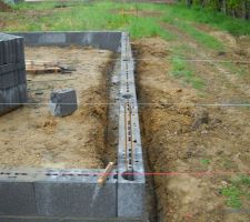 Mise en place du mur de fondation.
