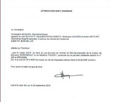 Dernière attestation du géomètre