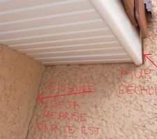 Fissure déja reprise par le constructeur 15 jours avant l'expertise judiciaire (voici son évolution)