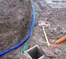 Pose des gaines eau et téléphone (l'electricité va suivre!)