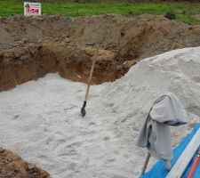 Travaux d'assainissement, filtre à sable