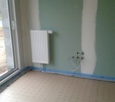 Tout est pr&ecirc;t pour couler la chape semaine pro avec le carrelage.