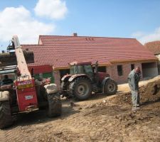 Organisation du chantier pour l'enlévement d'une partie des terres