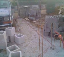 Fondation du portail et du muret