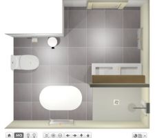 Plan du dessus - Salle de bain 3D