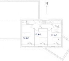 Etage : 50.5m² habitable
3 chambres