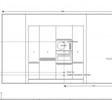 Plans et images 3 de notre cuisine choisie chez IXINA pour superficie d'un peu plus de 15m2.