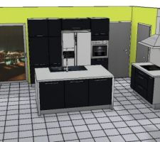 Voici le plan de la cuisine