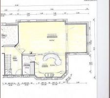 Plan séjour/cuisine: disposition de l'îlot central