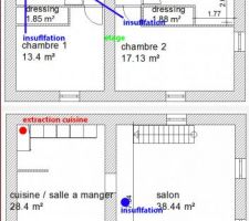 Sch&eacute;ma n&deg;1 de l'installation VMC double flux
