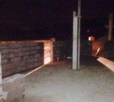 Montage des murs - Vue depuis la Salle &agrave; manger