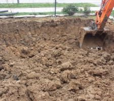 Terrassement pour la zone d'infiltration