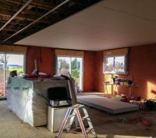 Les menuiseries, avec une partie du plafond