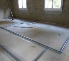 D&eacute;marrage des travaux plaquiste - Pose des rails Chambre enfants/couloir