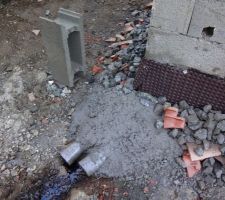 Sortie Drainage p&eacute;riph&eacute;rique cot&eacute; Nord/Ouest