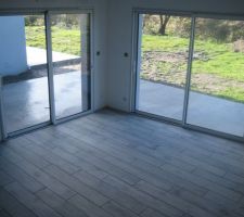 Carrelage pièce de vie.