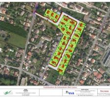 Plan de masse du lotissement du Clos des Pivoines à Domont.
La numérotation n'est pas sûre.