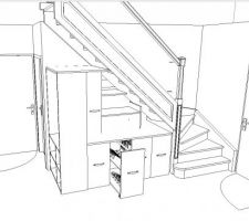 Esquisse à améliorer pour l?aménagement sous l'escalier