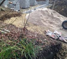 Vue du "busage"   r&eacute;alis&eacute; sur le petit cours d'eau bordant le terrain