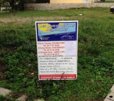 Affichage du permis de construire le 14 octobre 2014