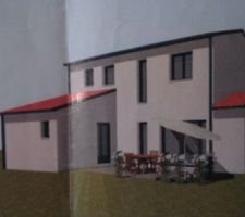 Vue 3D conception maison (vue côté jardin)