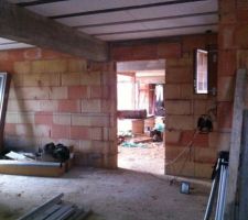 Vue depuis (futur) couloir chambres
