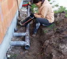 Correction du circuit des eaux usés pour avoir une meilleur pente