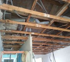 Retrait du plafond du salon/cuisine/sdb