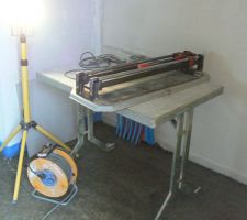 Atelier de découpe du carrelage