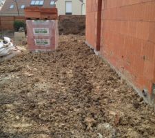 Mise à niveau de la terre et emplacement du futur garage