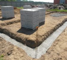 Semelles de fondations en b&eacute;ton arm&eacute;