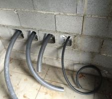 Tuyauterie piscine arrivée au local technique