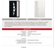 Porte d'entrée K-LINE modèle Sillon