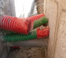 Passage des gaines pour la pompe a chaleur