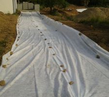 Chemin d'accès: géotextile posé par nos soins