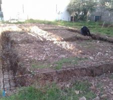 Pose du ferraillage des fondations