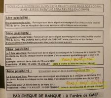 CMSP : mode de règlement