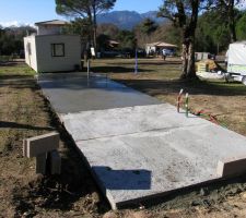 La dalle du mobil home