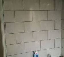 Carrelage en cours salle de bain du haut