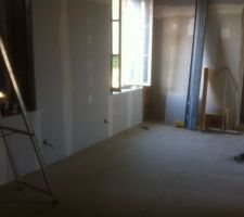 Pose d isolant mur et pose du Ba13