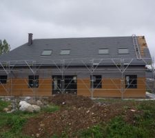 Les 4 velux posés.
