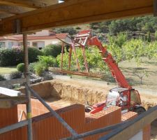Mise en place de la ferraille dans les cheneaux