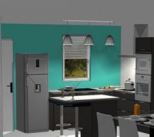 Vue de face de la cuisine