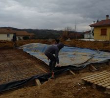Mise en place des bâches sur le TS