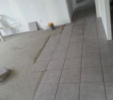 Carrelage en cours - Salon et couloir