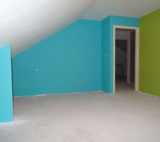 Chambre enfant bleu cyan/vert