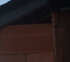 Trou que le maçon doit passer reboucher depuis la pose de la toiture... patience il viendra