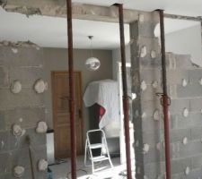 D&eacute;but de la destruction du mur de la cuisine