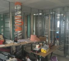 Pose des portes a galandage